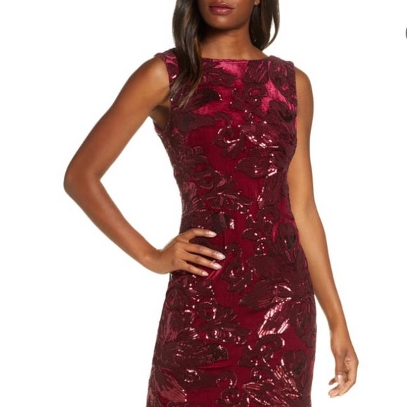 Eliza J Dresses & Skirts - NWT Eliza Sleeveless Velvet Embroidered Gown!